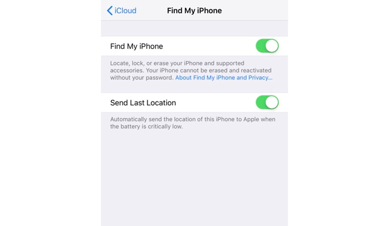 Activate "Find My iPhone"