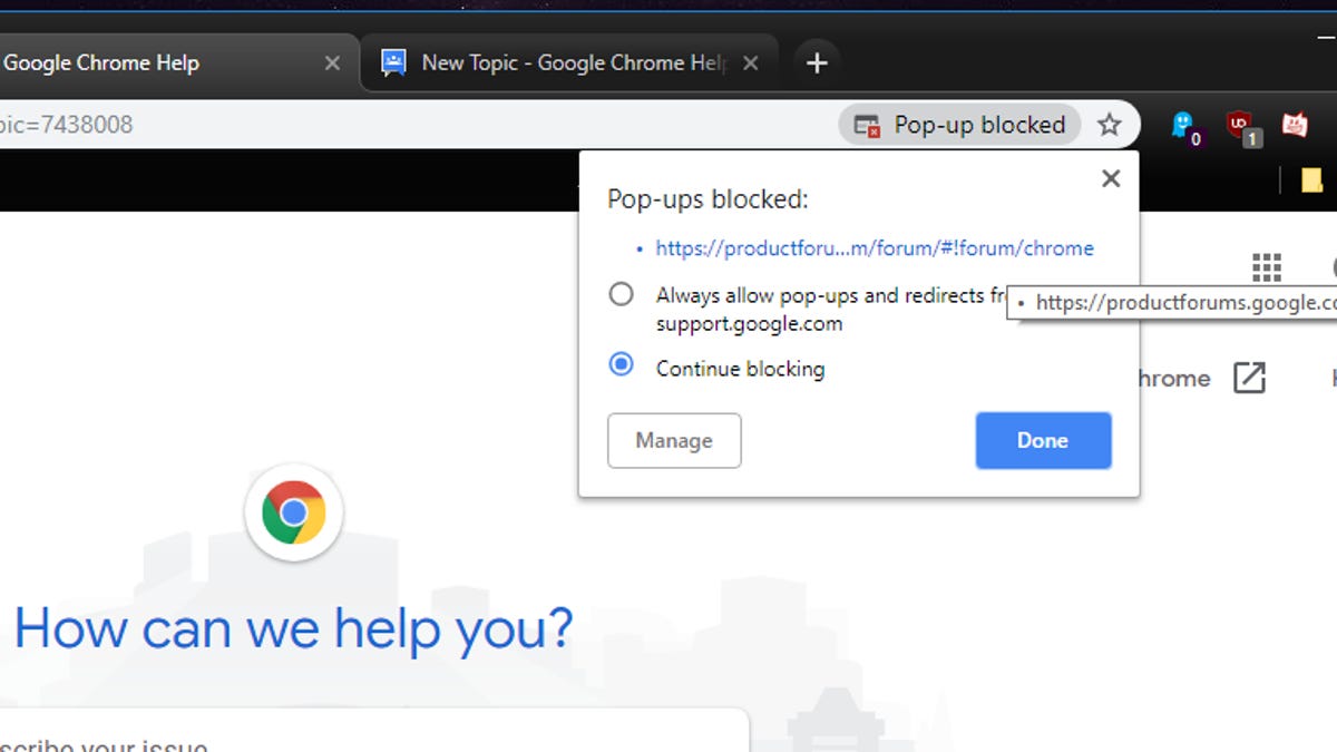Some Google extensions are blocking | ZDNET